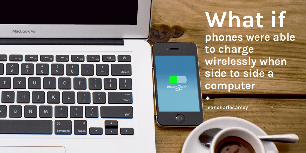 What if phones were able to charge wirelessly when side to side a computer